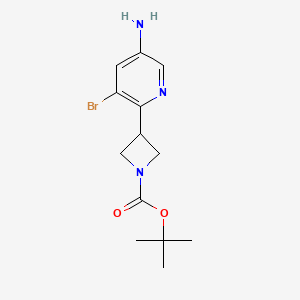 molecular formula C13H18BrN3O2 B13135290 tert-Butyl3-(5-amino-3-bromopyridin-2-yl)azetidine-1-carboxylate 