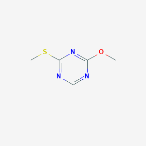 molecular formula C5H7N3OS B13135314 2-Methoxy-4-(methylthio)-1,3,5-triazine 