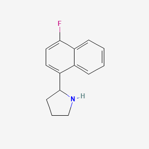 molecular formula C14H14FN B13135342 Pyrrolidine,2-(4-fluoro-1-naphthalenyl)- 