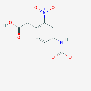 molecular formula C13H16N2O6 B1313537 2-(4-(Tert-butoxycarbonylamino)-2-nitrophenyl)acetic acid CAS No. 512180-63-1