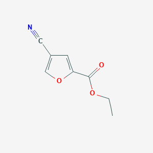 molecular formula C8H7NO3 B13135381 Ethyl4-cyanofuran-2-carboxylate 