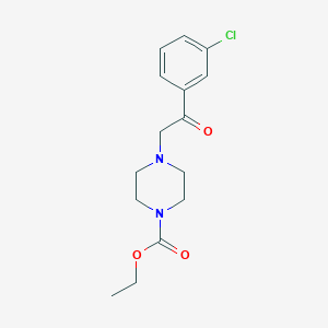 molecular formula C15H19ClN2O3 B1313539 Ethyl 4-[2-(3-chlorophenyl)-2-oxoethyl]tetrahydro-1(2H)-pyrazinecarboxylate CAS No. 486439-06-9