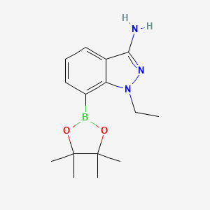 molecular formula C15H22BN3O2 B13135426 1-ethyl-7-(4,4,5,5-tetramethyl-1,3,2-dioxaborolan-2-yl)-1H-indazol-3-amine 