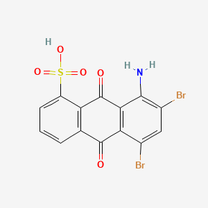 molecular formula C14H7Br2NO5S B13135632 8-Amino-5,7-dibromo-9,10-dioxo-9,10-dihydroanthracene-1-sulfonic acid CAS No. 61813-39-6