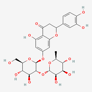 molecular formula C27H32O15 B13135833 7-[(2S,3R,4S,5S,6R)-4,5-dihydroxy-6-(hydroxymethyl)-3-[(2S,3R,4R,5R,6S)-3,4,5-trihydroxy-6-methyloxan-2-yl]oxyoxan-2-yl]oxy-2-(3,4-dihydroxyphenyl)-5-hydroxy-2,3-dihydrochromen-4-one 