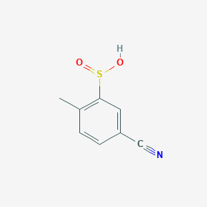 molecular formula C8H7NO2S B13135847 5-Cyano-2-methylbenzenesulfinicacid 