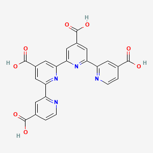 molecular formula C24H14N4O8 B13135864 2-[4-Carboxy-6-(4-carboxypyridin-2-yl)pyridin-2-yl]-6-(4-carboxypyridin-2-yl)pyridine-4-carboxylic acid 