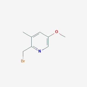 molecular formula C8H10BrNO B13135962 2-(Bromomethyl)-5-methoxy-3-methylpyridine 