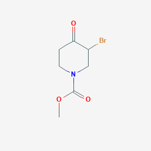 molecular formula C7H10BrNO3 B13135995 Methyl 3-bromo-4-oxopiperidine-1-carboxylate 