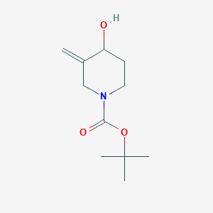 molecular formula C11H19NO3 B13136194 Tert-butyl 4-hydroxy-3-methylenepiperidine-1-carboxylate 