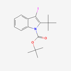 molecular formula C17H22INO2 B13136256 tert-Butyl 2-(tert-butyl)-3-iodo-1H-indole-1-carboxylate 