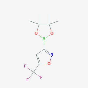 molecular formula C10H13BF3NO3 B13136328 3-(4,4,5,5-Tetramethyl-1,3,2-dioxaborolan-2-yl)-5-(trifluoromethyl)isoxazole 