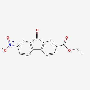 molecular formula C16H11NO5 B13136491 Ethyl 7-nitro-9-oxo-9h-fluorene-2-carboxylate CAS No. 92858-67-8