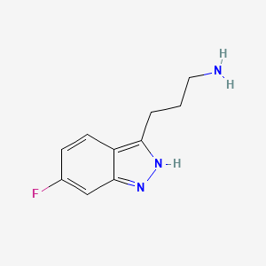 molecular formula C10H12FN3 B13136580 3-(6-Fluoro-1H-indazol-3-yl)propan-1-amine 