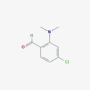 molecular formula C9H10ClNO B13136599 4-Chloro-2-(dimethylamino)benzaldehyde 