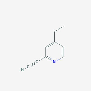 molecular formula C9H9N B13136642 4-Ethyl-2-ethynylpyridine CAS No. 512197-93-2