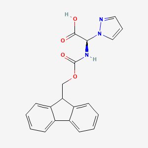 molecular formula C20H17N3O4 B13136714 Fmoc-3-(1-Pyrazolyl)-D-Ala-OH 