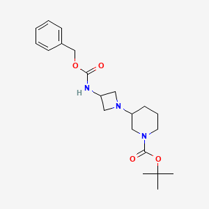 molecular formula C21H31N3O4 B13136735 Tert-butyl 3-(3-(((benzyloxy)carbonyl)amino)azetidin-1-yl)piperidine-1-carboxylate 