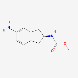 molecular formula C11H14N2O2 B1313674 (S)-Methyl 5-amino-2,3-dihydro-1H-inden-2-ylcarbamate CAS No. 256397-59-8