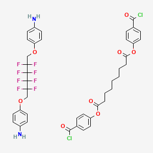 molecular formula C41H38Cl2F8N2O8 B13136822 4-[6-(4-Aminophenoxy)-2,2,3,3,4,4,5,5-octafluorohexoxy]aniline;bis(4-carbonochloridoylphenyl) nonanedioate 
