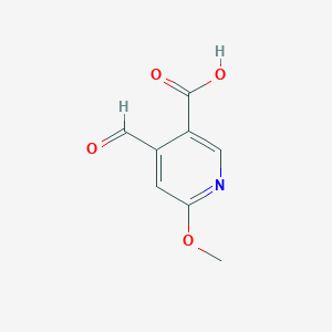 molecular formula C8H7NO4 B13136835 4-Formyl-6-methoxynicotinicacid 