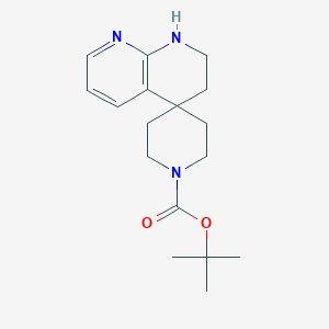 molecular formula C17H25N3O2 B13136854 tert-butyl spiro[2,3-dihydro-1H-1,8-naphthyridine-4,4'-piperidine]-1'-carboxylate 