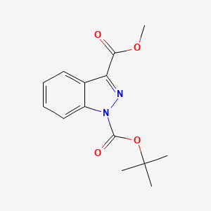 molecular formula C14H16N2O4 B13136862 1-(tert-Butyl)3-methyl1H-indazole-1,3-dicarboxylate 