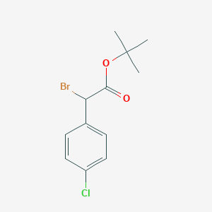 molecular formula C12H14BrClO2 B13136877 Tert-butyl2-bromo-2-(4-chlorophenyl)acetate 
