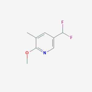 molecular formula C8H9F2NO B13136899 5-(Difluoromethyl)-2-methoxy-3-methylpyridine 