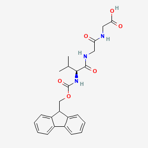 molecular formula C24H27N3O6 B13136913 N-{[(9H-Fluoren-9-yl)methoxy]carbonyl}-L-valylglycylglycine CAS No. 557095-80-4