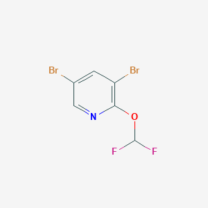 molecular formula C6H3Br2F2NO B13136997 3,5-Dibromo-2-(difluoromethoxy)pyridine 