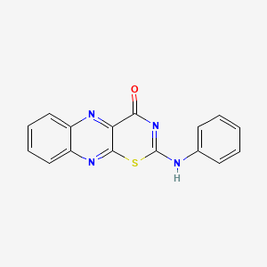 molecular formula C16H10N4OS B13137025 4H-1,3-Thiazino(5,6-b)quinoxalin-4-one, 2-(phenylamino)- CAS No. 154371-11-6