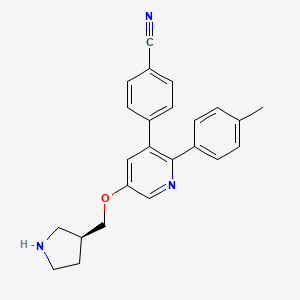 molecular formula C24H23N3O B13137036 (S)-4-(5-(Pyrrolidin-3-ylmethoxy)-2-(p-tolyl)pyridin-3-yl)benzonitrile 
