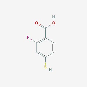 molecular formula C7H5FO2S B1313705 2-Fluoro-4-mercaptobenzoic acid CAS No. 1026347-56-7