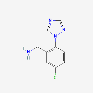 molecular formula C9H9ClN4 B1313707 (5-Chloro-2-(1H-1,2,4-triazol-1-YL)phenyl)methanamine CAS No. 404922-72-1