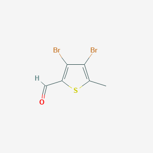 molecular formula C6H4Br2OS B13137099 3,4-Dibromo-5-methyl-2-thiophene aldehyde 