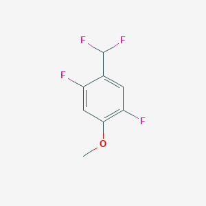 molecular formula C8H6F4O B13137127 2,5-Difluoro-4-(difluoromethyl)anisole 