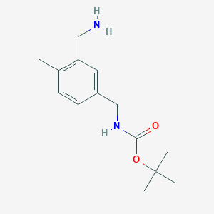 molecular formula C14H22N2O2 B13137144 tert-Butyl3-(aminomethyl)-4-methylbenzylcarbamate 
