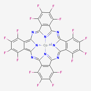 molecular formula C32CoF16N8 B13137169 cobalt(2+);5,6,7,8,14,15,16,17,23,24,25,26,32,33,34,35-hexadecafluoro-2,11,20,29,37,39-hexaza-38,40-diazanidanonacyclo[28.6.1.13,10.112,19.121,28.04,9.013,18.022,27.031,36]tetraconta-1,3,5,7,9,11,13(18),14,16,19(39),20,22(27),23,25,28,30(37),31(36),32,34-nonadecaene 