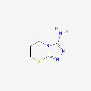 molecular formula C5H8N4S B1313721 6,7-Dihydro-5H-[1,2,4]triazolo[3,4-b][1,3]thiazin-3-ylamine CAS No. 639782-44-8