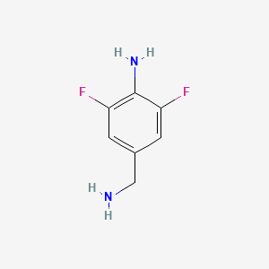 molecular formula C7H8F2N2 B13137216 4-(Aminomethyl)-2,6-difluoroaniline 