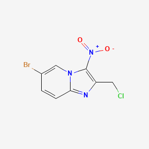 molecular formula C8H5BrClN3O2 B1313725 6-Bromo-2-(chloromethyl)-3-nitroimidazo[1,2-a]pyridine CAS No. 708213-35-8