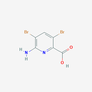 molecular formula C6H4Br2N2O2 B13137281 6-Amino-3,5-dibromopicolinic acid 