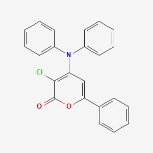 molecular formula C23H16ClNO2 B13137324 3-Chloro-4-(diphenylamino)-6-phenyl-2H-pyran-2-one CAS No. 70486-07-6