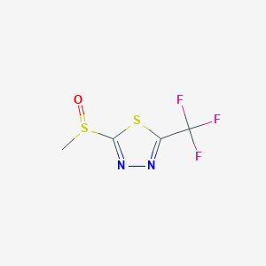 molecular formula C4H3F3N2OS2 B1313738 2-(Methylsulfinyl)-5-(trifluoromethyl)-1,3,4-thiadiazole CAS No. 65439-30-7