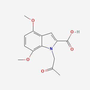 molecular formula C14H15NO5 B1313742 4,7-Dimethoxy-1-(2-oxopropyl)-1H-indole-2-carboxylic acid CAS No. 846578-78-7