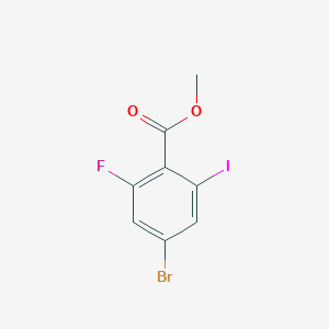 molecular formula C8H5BrFIO2 B13137511 Methyl 4-bromo-2-fluoro-6-iodobenzoate 