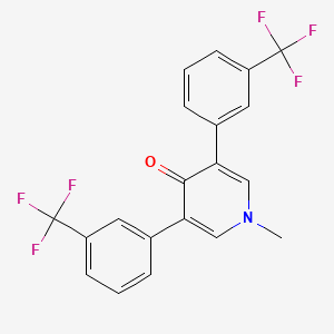 molecular formula C20H13F6NO B13137515 1-methyl-3,5-bis(3-trifluoromethylphenyl)-4(1H)-pyridone CAS No. 59756-61-5