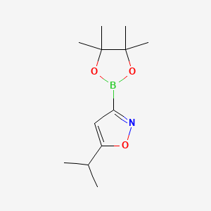 molecular formula C12H20BNO3 B13137517 5-Isopropyl-3-(4,4,5,5-tetramethyl-1,3,2-dioxaborolan-2-yl)isoxazole 