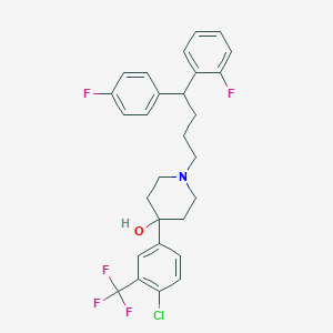 molecular formula C28H27ClF5NO B13137535 4-(4-Chloro-3-(trifluoromethyl)phenyl)-1-(4-(2-fluorophenyl)-4-(4-fluorophenyl)butyl)piperidin-4-ol 